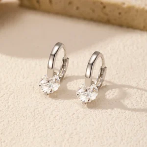 MODIAN 1.0CT D Color Moissanite Hoop Earrings 925 Sterling Silver Luxury Buckle Earrings For Women Wedding Fine Jewelry Gifts