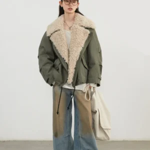 CHIC VEN Women Coats Streetwear Loose Casual New Retro Motorcycle Cotton Jacket Thick Warm Female Overcoat Autumn Winter 2024