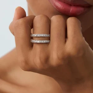 925 Sterling Silver Zircon Double-Layer Fashionable Exquisite Ring For Women Engagement Wedding Luxury High Quality Fine Jewelry