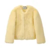 yellow fox fur coat