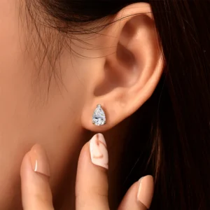 COSYA 1/2/4CT Pear Cut Moissanite Earrings D Color Waterdrop Lab Diamond 100% S925 Silver Ear Stud For Women Fine Jewelry Gift