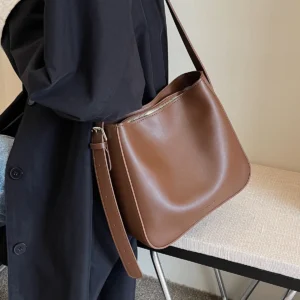 Super Popular Spring and Summer Commuter Bucket Bag for Women 2026 New Style Pu Leather Women's Bag with a High-End Feel, Large Capacity, Single Shoulder Crossbody Bag for Work