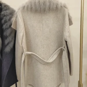 2026 Autumn Winter Real Fox Fur Coat Ladies Outwear Women Female Cashmere Natural Fur Wool Jacket Woolen Luxury Jacket