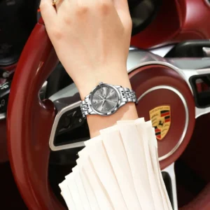 POEDAGAR Original Watch For Woman Waterproof Luminous Date Week Ladies Watch Stainless Steel Quartz Women's Watches Female Reloj